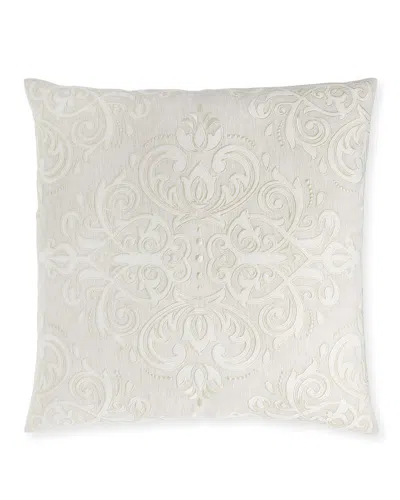 Callisto Home Roma Embroidered Pillow 22" In Neutral