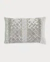 Callisto Home Sequin Velvet Decorative Pillow, 15x21" In Aqua