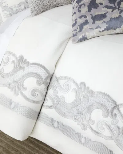 Callisto Home Serano King Duvet In Cr/silver