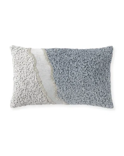 Callisto Home Serano Velvet Ruched And Beaded Pillow In Silver