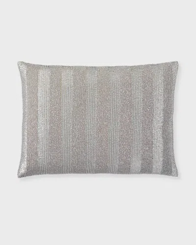 Callisto Home Silver Beaded Sequin Decorative Pillow, 15x21"