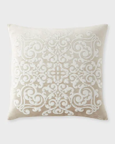 Callisto Home Trylan Applique Decorative Pillow In Neutral