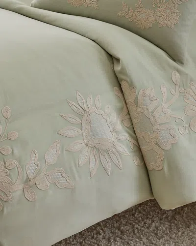Callisto Home Varla 3-piece Queen Duvet Set In Green