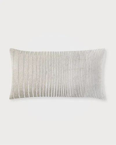 Callisto Home Velvet Crystal Beaded Decorative Pillow In Gray