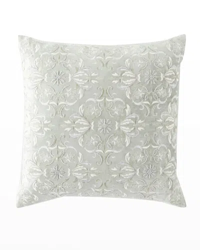 Callisto Home Velvet Medallions Decorative Pillow - 22" In Aqua