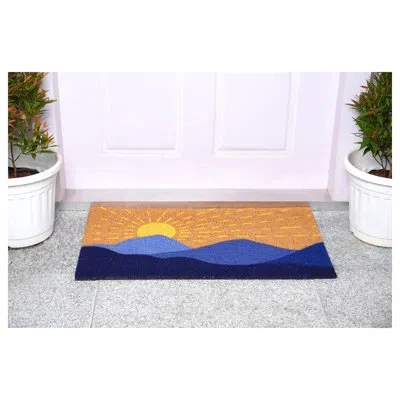 Calloway Mills 29 In. X 17 In. Non-slip Door Mat In Blue;beige;yellow