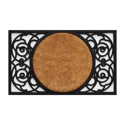 Calloway Mills Armada Circle Outdoor Rectangular Doormat In Brown
