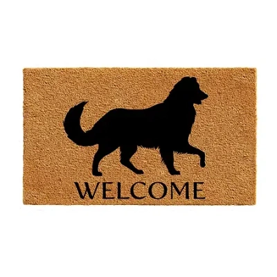 Calloway Mills Australian Shepherd Outdoor Rectangular Doormat In Gold