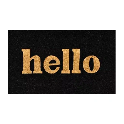 Calloway Mills Block Hello Outdoor Rectangular Doormat In Black
