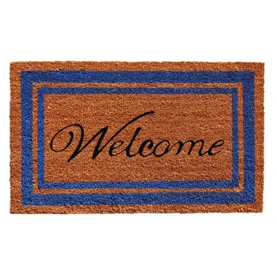 Calloway Mills Blue Border Indoor Outdoor Welcome Door Mat In Multicolor