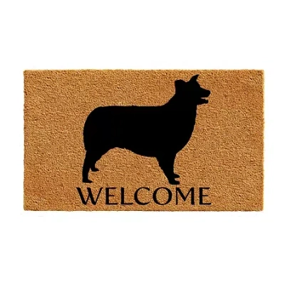 Calloway Mills Border Collie Outdoor Rectangular Doormat In Brown