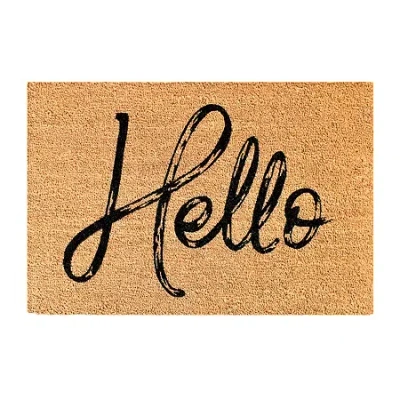 Calloway Mills Canty Hello Black Outdoor Rectangular Doormat In Multi