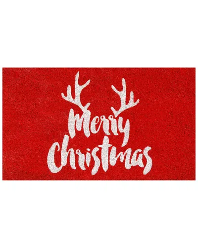 Calloway Mills Christmas Antlers Doormat In Red