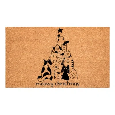 Calloway Mills Christmas Cat Tree Doormat, 24" X 36" In Black