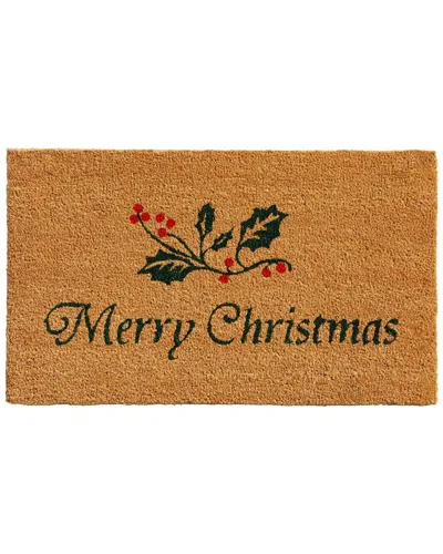 Calloway Mills Christmas Holly Doormat In Brown