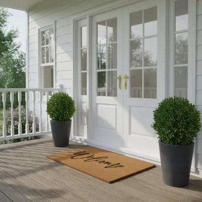 Calloway Mills Cursive Welcome Indoor Outdoor Door Mat In Multicolor