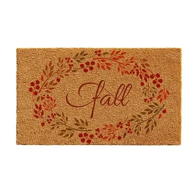 Calloway Mills Fall Wreath Outdoor Rectangular Doormat In Multi