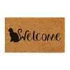 Calloway Mills Feline Welcome Outdoor Rectangular Doormat In Brown