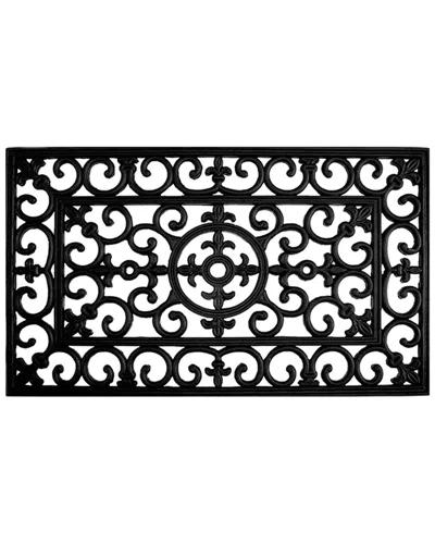 Calloway Mills Fleur De Lis Rubber Doormat In Black