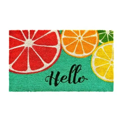Calloway Mills Fruit Hello Outdoor Rectangular Doormat In Multi