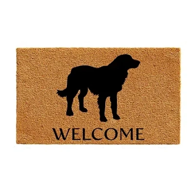 Calloway Mills Golden Retriever Outdoor Rectangular Doormat In Brown