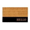 Calloway Mills Hello Black Stripe Outdoor Rectangular Doormat In Multi