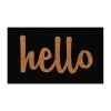 Calloway Mills Hello Coir Outdoor Rectangular Doormat In Black