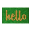Calloway Mills Hello Coir Outdoor Rectangular Doormat In Green