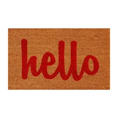 Calloway Mills Hello Coir Outdoor Rectangular Doormat In Multi
