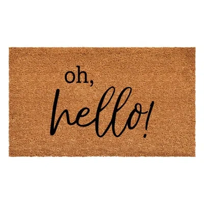 Calloway Mills Hello Indoor Outdoor Door Mat In Orange,brown,red