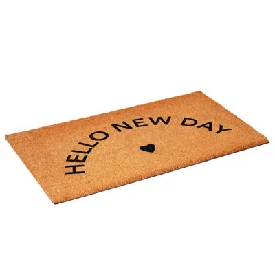 Calloway Mills Hello New Day Non-slip Indoor Outdoor Door Mat In Black