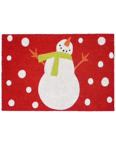 Calloway Mills Holiday Snowman Doormat In Red
