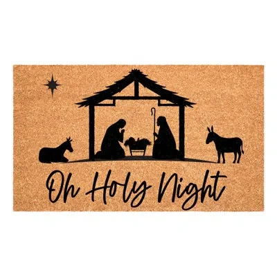 Calloway Mills Holy Night Nativity Doormat, 17" X 29" In Black