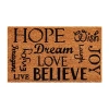 Calloway Mills Hope Dream Believe Outdoor Rectangular Doormat In Brown