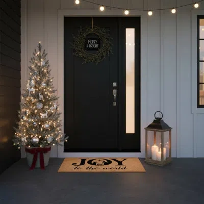 Calloway Mills Joy To The World Doormat, 17" X 29" In Black