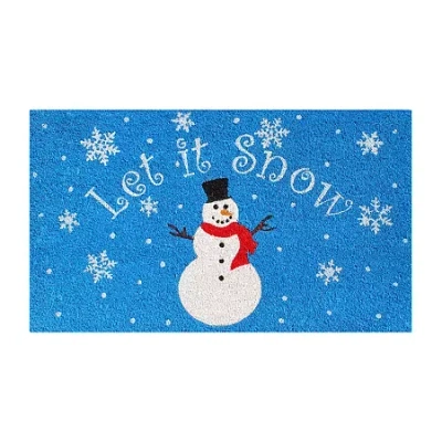 Calloway Mills Let It Snow Outdoor Rectangular Doormat In Blue