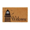 Calloway Mills Lighthouse Welcome Outdoor Rectangular Doormat In Brown