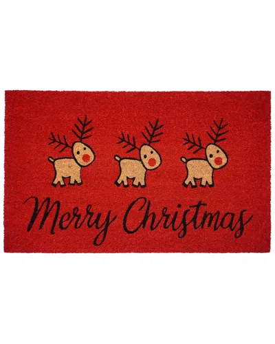 Calloway Mills Merry Christmas Deer Doormat In Brown