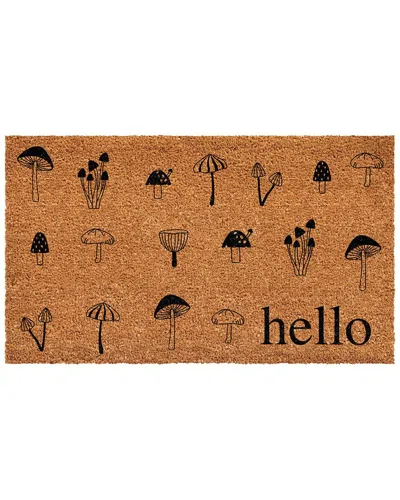Calloway Mills Mushroom Hello Doormat In Brown