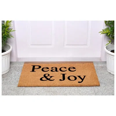 Calloway Mills Peace & Joy Doormat, 17" X 29" In Brown