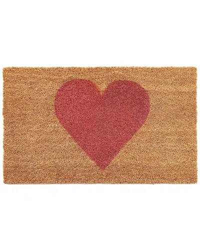 Calloway Mills Pink Heart Doormat In Brown