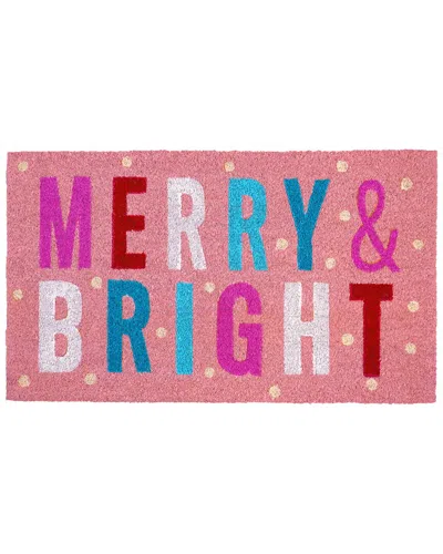 Calloway Mills Pink Merry & Bright Doormat In Gold