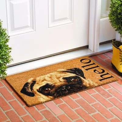 Calloway Mills Pug 29" X 17" Non-slip Door Mat In Fawn