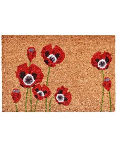 Calloway Mills Red Poppies Doormat In Brown