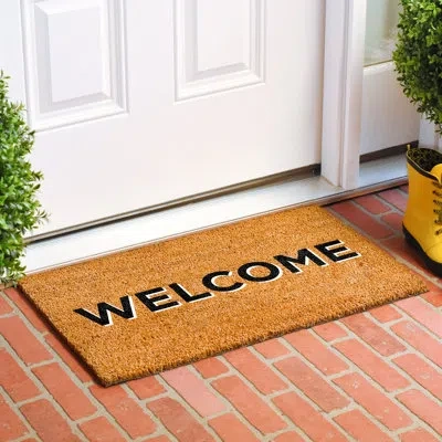 Calloway Mills Retro Block Welcome Non-slip Indoor Outdoor Door Mat In Multicolor