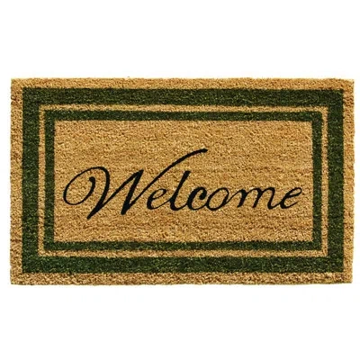 Calloway Mills Sage Green Border Indoor Outdoor Welcome Doormat In Multicolor