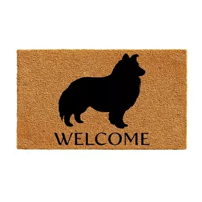 Calloway Mills Shetland Sheepdog Outdoor Rectangular Doormat In Brown