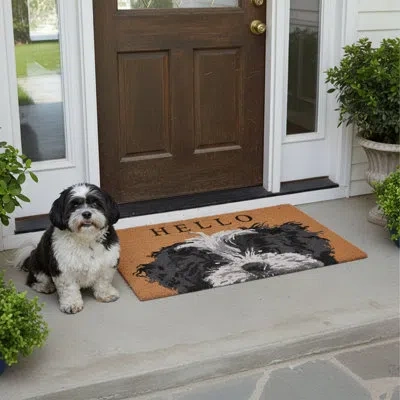 Calloway Mills Shih Tzu 17" X 29" Non-slip Door Mat In Black,white