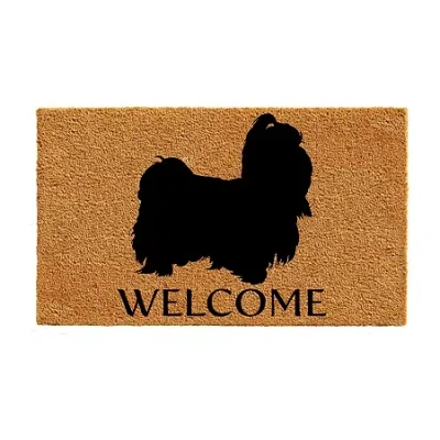 Calloway Mills Shih Tzu Outdoor Rectangular Doormat In Brown