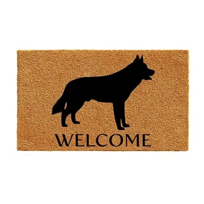 Calloway Mills Siberian Husky Outdoor Rectangular Doormat In Brown